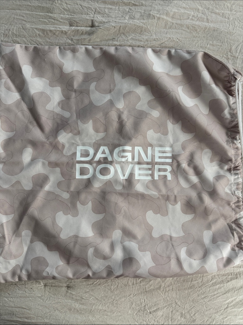 Dagne Dover Taupe Camo Drawstring Bag